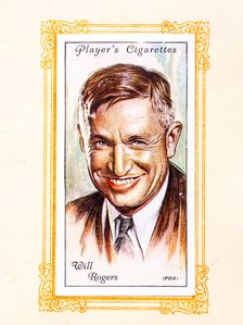 Will Rogers Collectables Picture of movie stars that came with the Players cigarette packet, 1934. Creator: Unknown