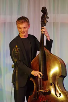 Will Sach, Joe Farnsworth-Sara Hanahan Quartet, Watermill Jazz Club, Dorking, Surrey, July 2024. Creator: Brian O'Connor