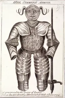 Will Summers's armour, as preserved in the Tower of London 1794. Artist: Anon