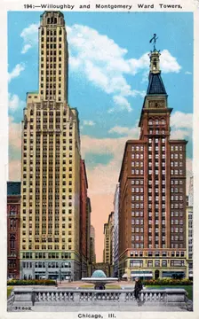 Willoughby and Montgomery Ward Towers, Chicago, Illinois, USA, 1934