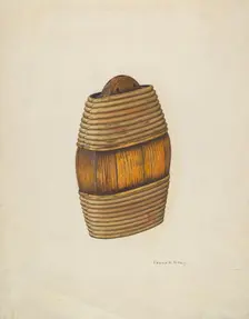 Willow-Bound Flask, c. 1940. Creator: Frank Gray