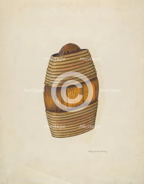 Willow-Bound Flask, c. 1940. Creator: Frank Gray.