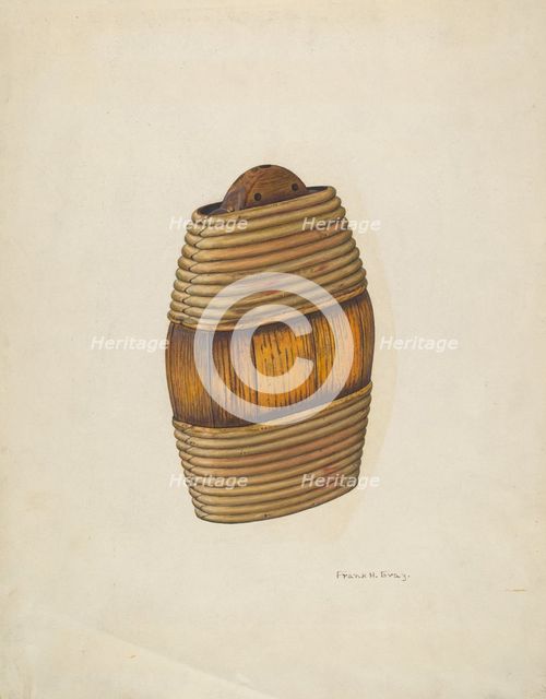 Willow-Bound Flask, c. 1940. Creator: Frank Gray.