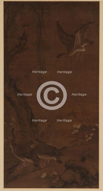 Willow, Geese, and Kingfisher, Ming dynasty, (16th century?). Creator: Unknown.