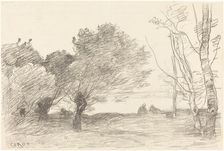 Willows and White Poplars (Saules et peupliers blancs), 1871. Creator: Jean-Baptiste-Camille Corot