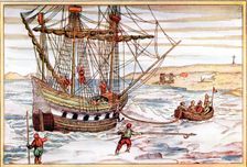 Willem Barents ship among the Arctic ice, 1594-1597