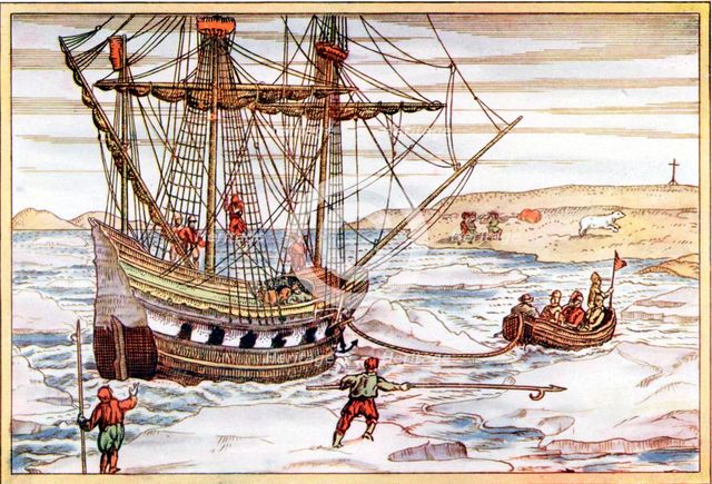 Willem Barents' ship among the Arctic ice, 1594-1597. Artist: Unknown