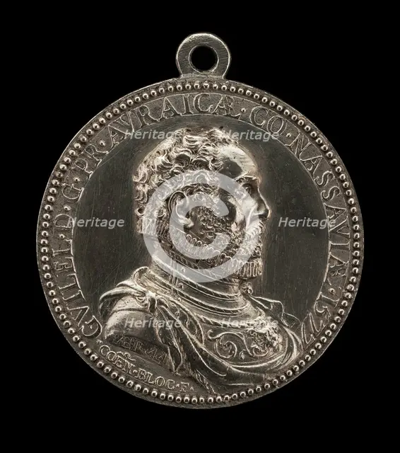 Willem I, 1533-1584, Prince of Orange and Nassau [obverse], 1577. Creator: Conrad Bloc.