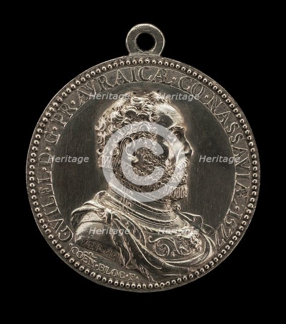 Willem I, 1533-1584, Prince of Orange and Nassau [obverse], 1577. Creator: Conrad Bloc.