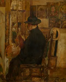 Willem Linnig I, the Painter's Father in his Studio, 1875. Creator: Willem Linnig II