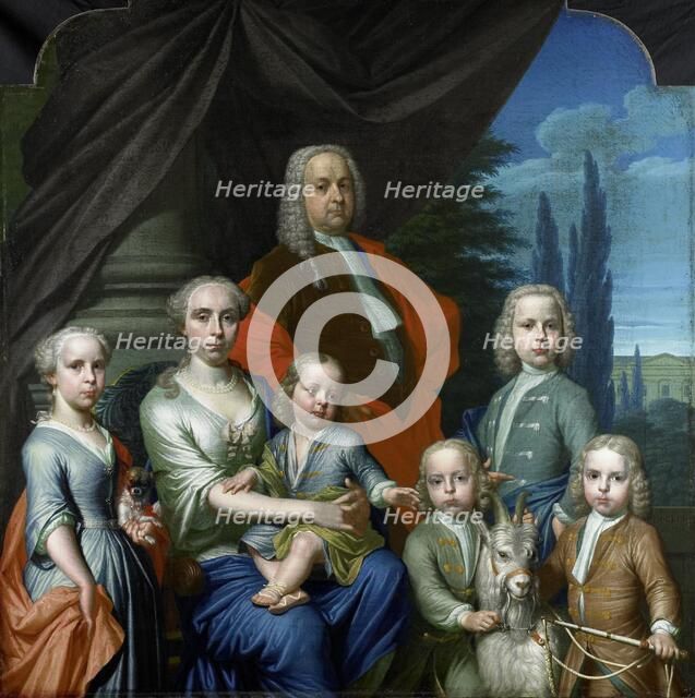 Willem Philip Kops (1695-1756), with his Wife and Children, 1738. Creator: Frans Decker.