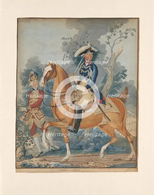 Willem V on horseback, 1778. Creator: Isaac Lodewijk La Fargue.