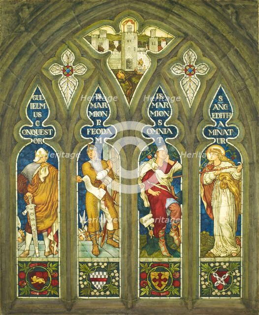 William the Conqueror presenting a charter to Lord Marmion, 1909. Creator: Thomas Matthews Rooke.