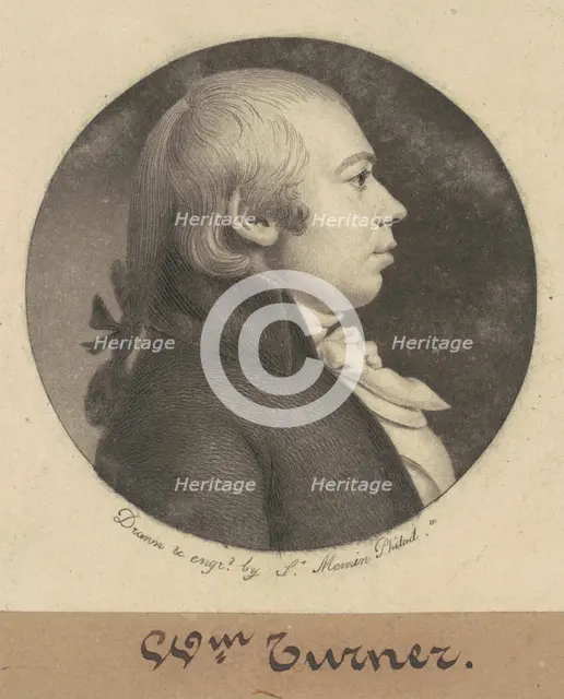 William Turner, 1800. Creator: Charles Balthazar Julien Févret de Saint-Mémin.