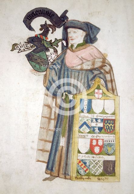 William Whetenhall, Sheriff of London 1440-1441, in aldermanic robes, c1450.                         Artist: Roger Leigh
