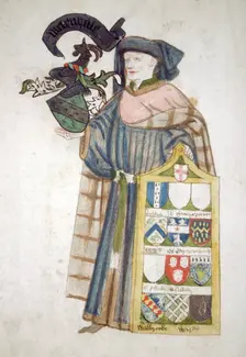 William Whetenhall, Sheriff of London 1440-1441, in aldermanic robes, c1450. Artist: Roger Leigh