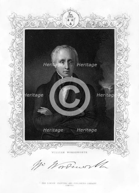William Wordsworth, English romantic poet, 19th century.  Creator: J Cochran.