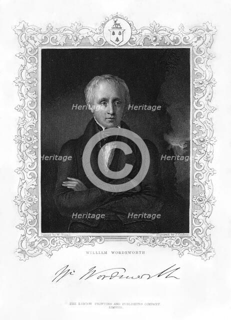 William Wordsworth, English romantic poet, 19th century.  Creator: J Cochran.