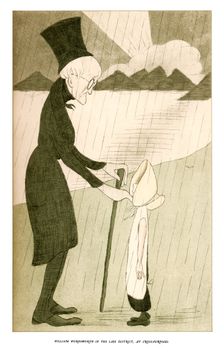 William Wordsworth in the Lake District, at Cross-Purposes 1904.Artist: Max Beerbohm