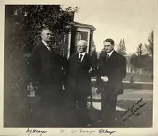 William Worrall Mayo with his sons William James Mayo (left) and Charles Horace Mayo (right), 1909. Creator: Unknown