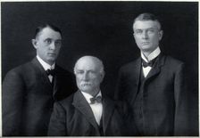 William Worrall Mayo with his sons Charles Horace Mayo (left) and William James Mayo..., 1930/1940. Creator: Unknown