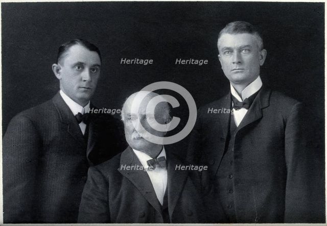 William Worrall Mayo with his sons Charles Horace Mayo (left) and William James Mayo..., 1930/1940. Creator: Unknown.