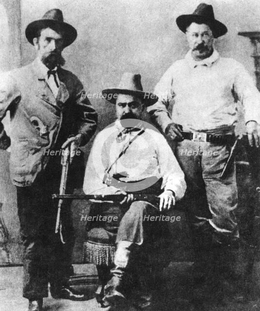 William A Pinkerton, flanked by two express agents, c1870s-1880s (1954). Artist: Unknown
