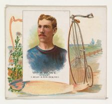William A. Rowe, Cyclist, from World's Champions, Second Series (N43) for Allen & Ginter C..., 1888. Creator: Allen & Ginter