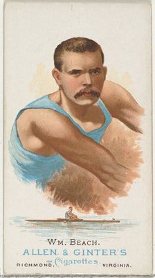 William Beach, Oarsman, from World's Champions, Series 1 (N28) for Allen & Ginter Cigarett..., 1887. Creator: Allen & Ginter