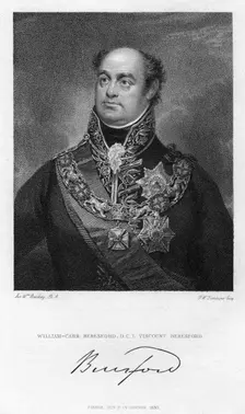 William Beresford, 1st Viscount Beresford, British soldier and politician, 1830.Artist: Peltro William Tomkins