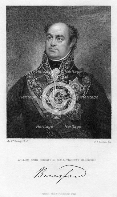 William Beresford, 1st Viscount Beresford, British soldier and politician, 1830.Artist: Peltro William Tomkins