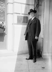 William Big Bill Haywood, Labor Agitator, Leaving Shoreham Hotel, 1916. Creator: Harris & Ewing