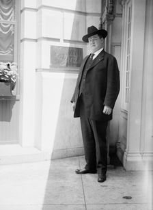 William Big Bill Haywood, Labor Agitator, Leaving Shoreham Hotel, 1916. Creator: Harris & Ewing