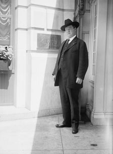 William Big Bill Haywood, Labor Agitator, Leaving Shoreham Hotel, 1916. Creator: Harris & Ewing