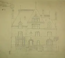 William Borden Residence, Chicago, Illinois, East Elevation, 1885. Creator: Richard Morris Hunt