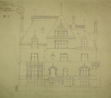 William Borden Residence, Chicago, Illinois, East Elevation, 1885. Creator: Richard Morris Hunt