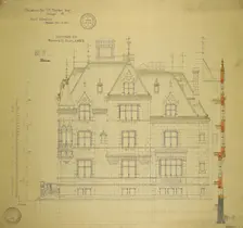 William Borden Residence, Chicago, Illinois, East Elevation, 1886. Creator: Richard Morris Hunt