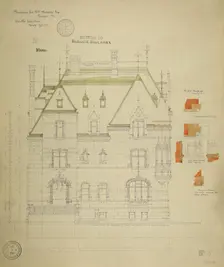 William Borden Residence, Chicago, Illinois, South Elevation, 1886. Creator: Richard Morris Hunt