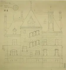 William Borden Residence, Chicago, Illinois, West Elevation, 1885. Creator: Richard Morris Hunt