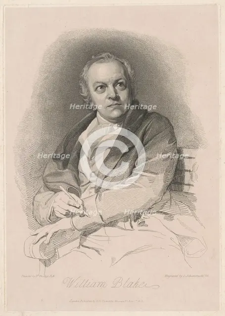 William Blake, 1808, published 1813. Creators: Thomas Phillips, Luigi Schiavonetti.
