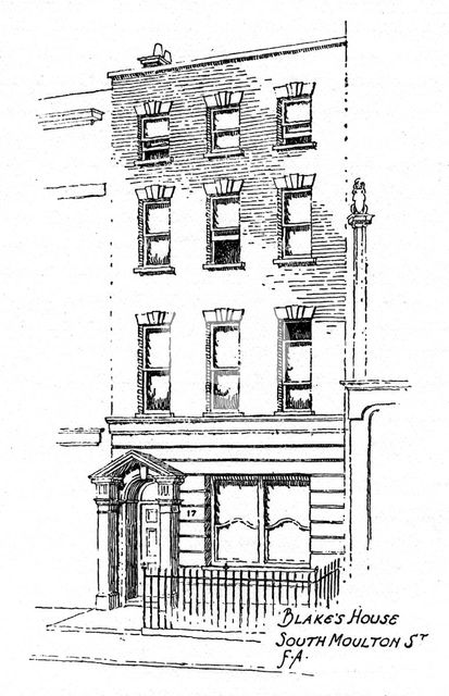 William Blake's house, 17 South Molton Street, London, 1912.Artist: Frederick Adcock