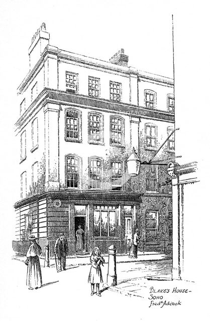 William Blake's house, Soho, London, 1912. Artist: Frederick Adcock