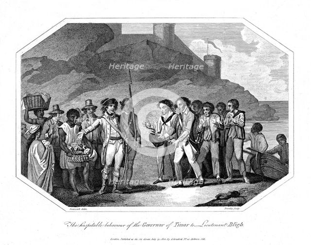 William Bligh, British naval officer received by the Governor of Timor, 14 June 1789 (1802). Artist: Unknown