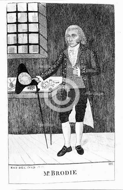 William Brodie, Scottish cabinetmaker and criminal, 1788. Artist: John Kay