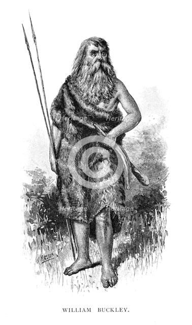 William Buckley, esaped English convict in Australia, (1886).Artist: W Macleod