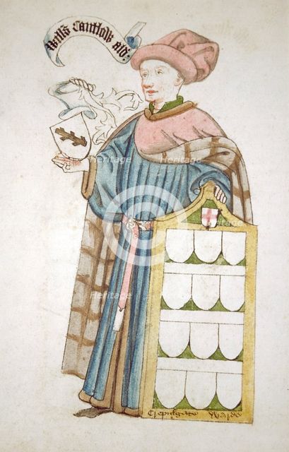 William Cantelowe, Sheriff of London 1448-1449, in aldermanic robes, c1450.                          Artist: Roger Leigh