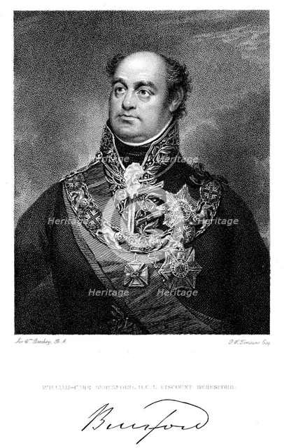 William Carr Beresford, Viscount Beresford, British soldier. Artist: Peltro William Tomkins