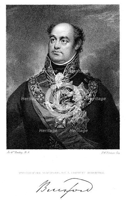 William Carr Beresford, Viscount Beresford, British soldier. Artist: Peltro William Tomkins