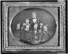 William Cassiday [sic] Cattell, holding large Bible, with five page boys, between 1848 and 1860. Creator: Unknown
