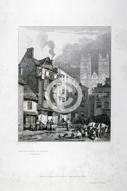 William Caxton's house in the Almonry, Westminster, London, 1827.                                    Artist: George Cooke